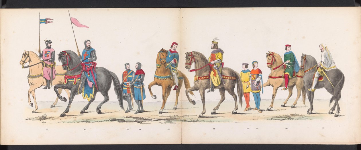 Mascarada dos estudantes de Leiden, 1865 (placa 12)
Desfile com trajes realizados pelos membros do corpo estudantil de Leiden em 6 de Junho de 1865, em celebração do 290º aniversário da Universidade de Leiden, retratando: a entrada dos holandeses b de Jan Daniël Cornelis Carel Willem baron de Constant Rebecque