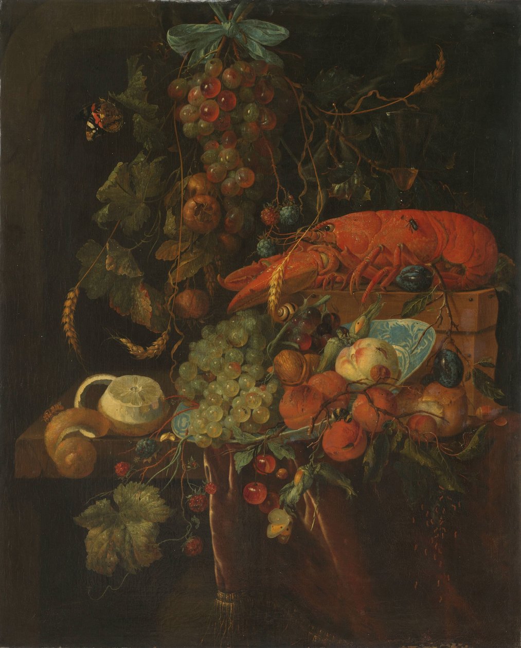 Natureza Morta com Fruta e uma Lagosta de Jan Davidsz. de Heem (copy after)