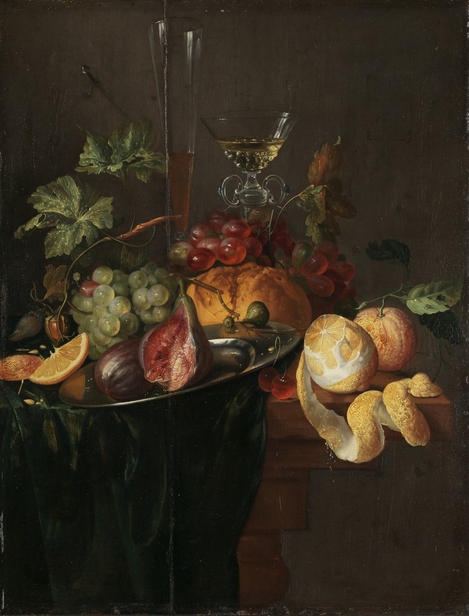 Norueguês Bokmål:  Frukt og vin Fruta e Vinho de Jan Davidsz. de Heem