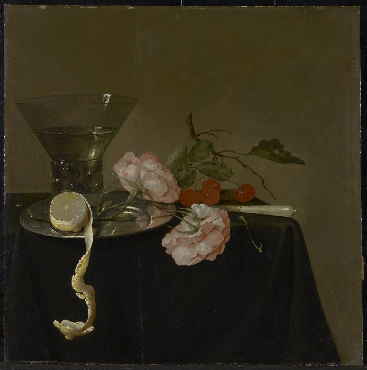 Ainda vida com copo, fruta e rosas, c.1632-34 de Jan Davidsz de Heem