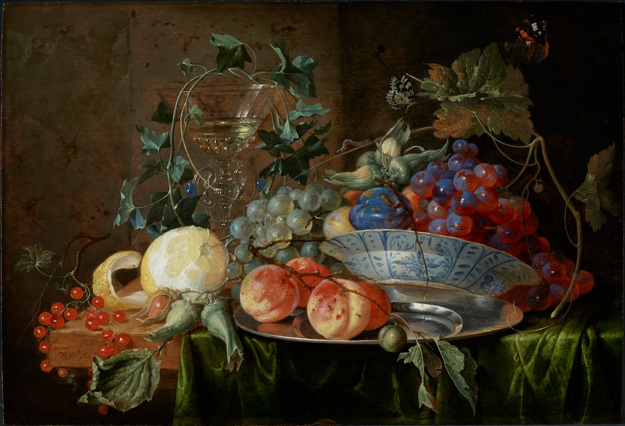 Natureza morta com frutas e um copo à la mode de Venise, ca 1652. de Jan Davidsz de Heem