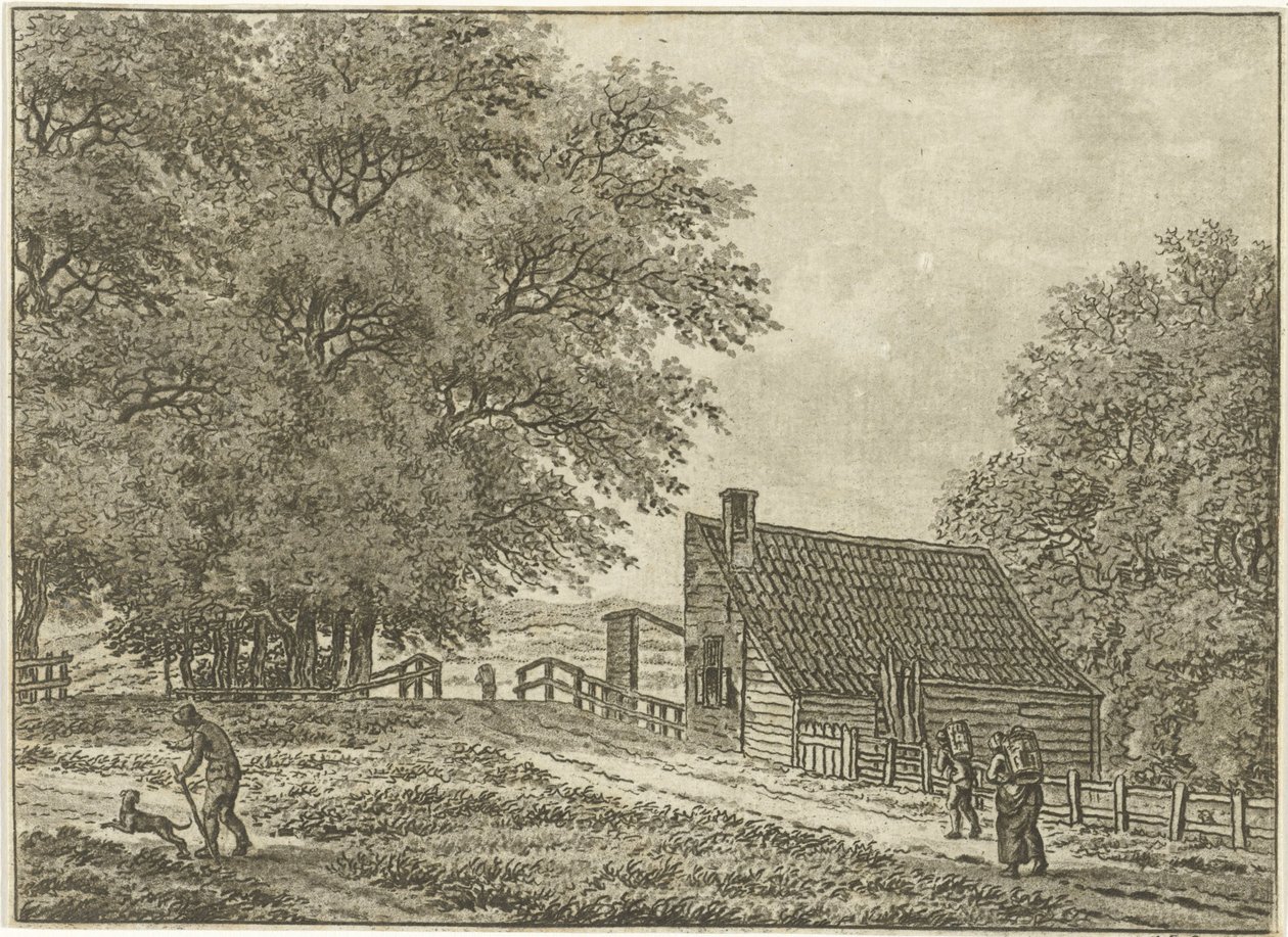 Paisagem perto de Overveen com caminhantes de Jan Evert Grave