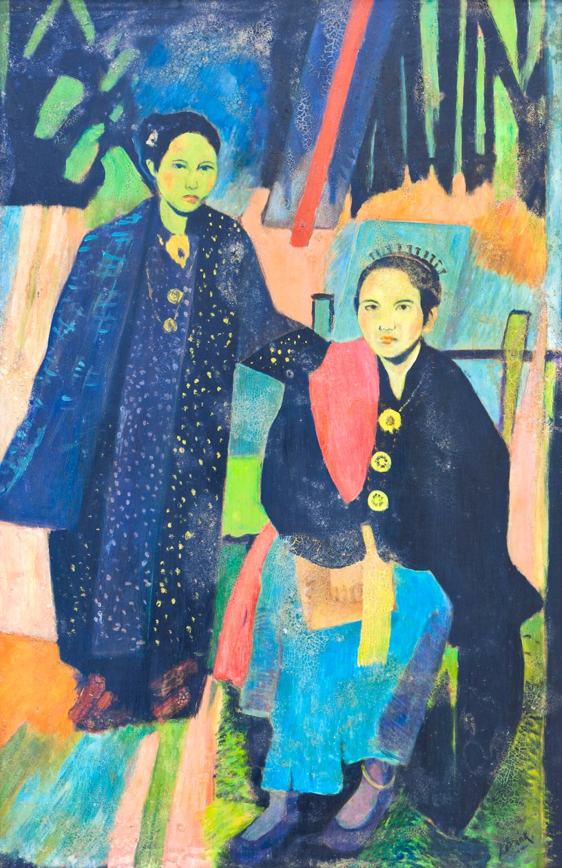 Retrato de uma mulher Sulawesi (óleo a bordo) de Jan Frank Niemantsverdriet