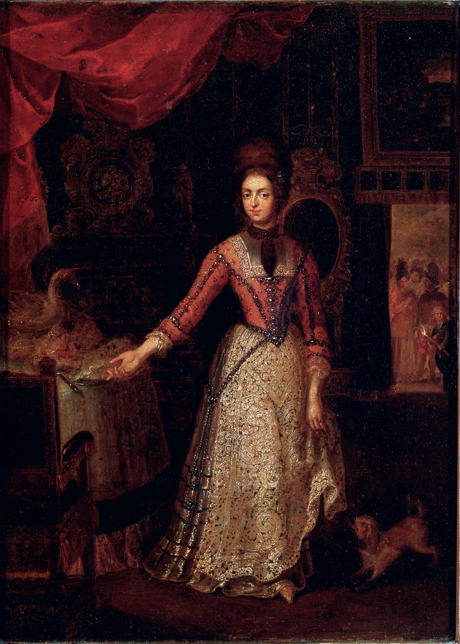 Retrato de Anna Maria Luisa de Medicis (1667-1743) Pintura de Jan Frans Van Douven (1656-1727) 1700 circa Galleria Palatina, galleria degli Uffizi, Florence - Retrato de Anna Maria Luisa de 