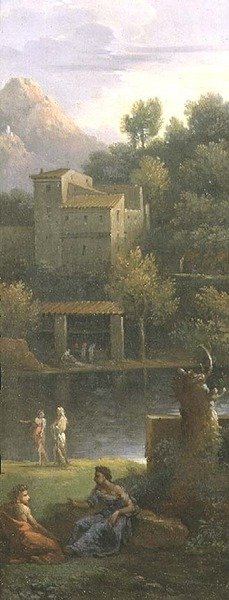 Números em uma paisagem clássica de Jan Frans van Bloemen