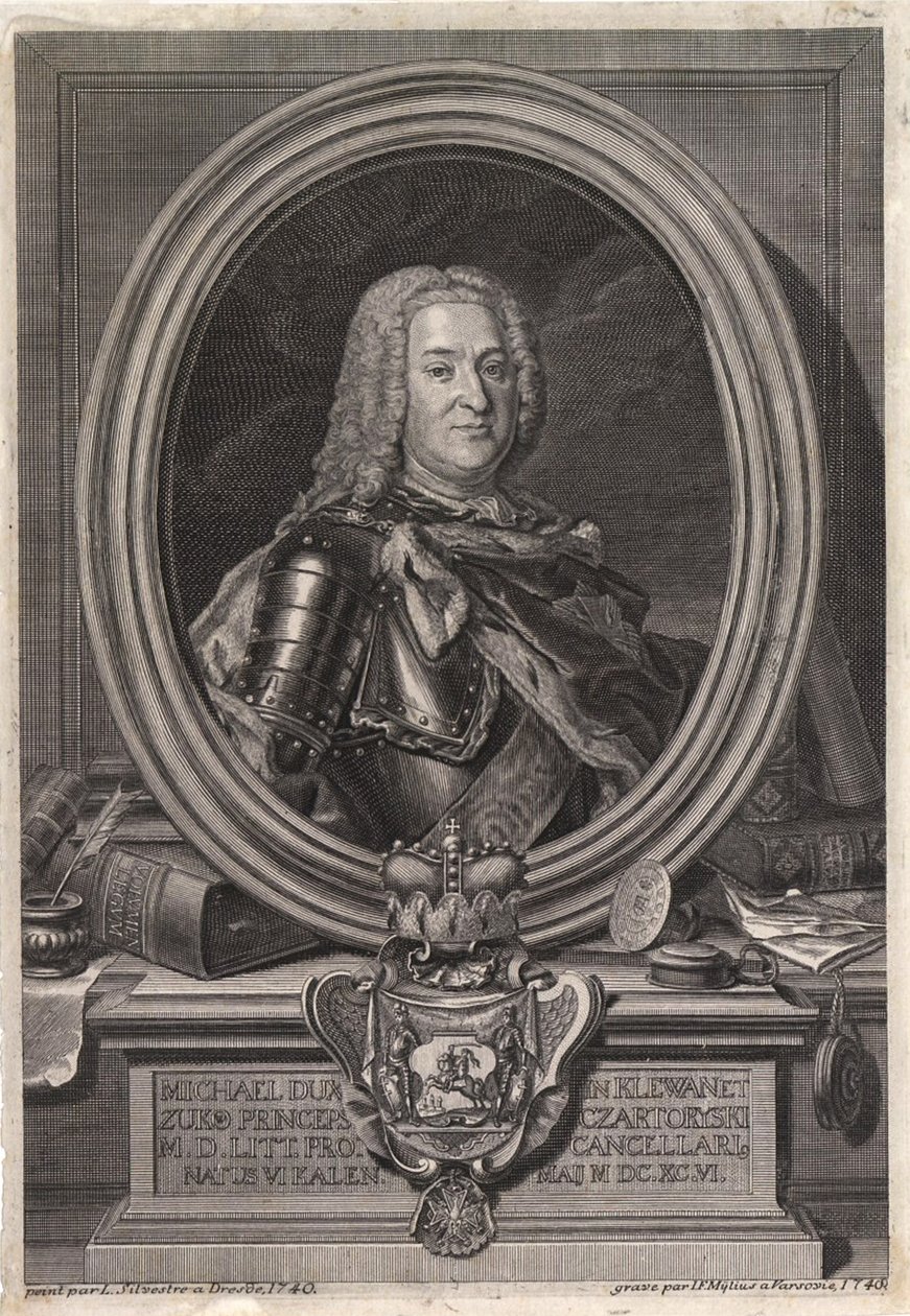 Retrato do príncipe Michal Fryderyk Czartoryski 1696-1775, meados do século XVIII. de Jan Fryderyk Mylius