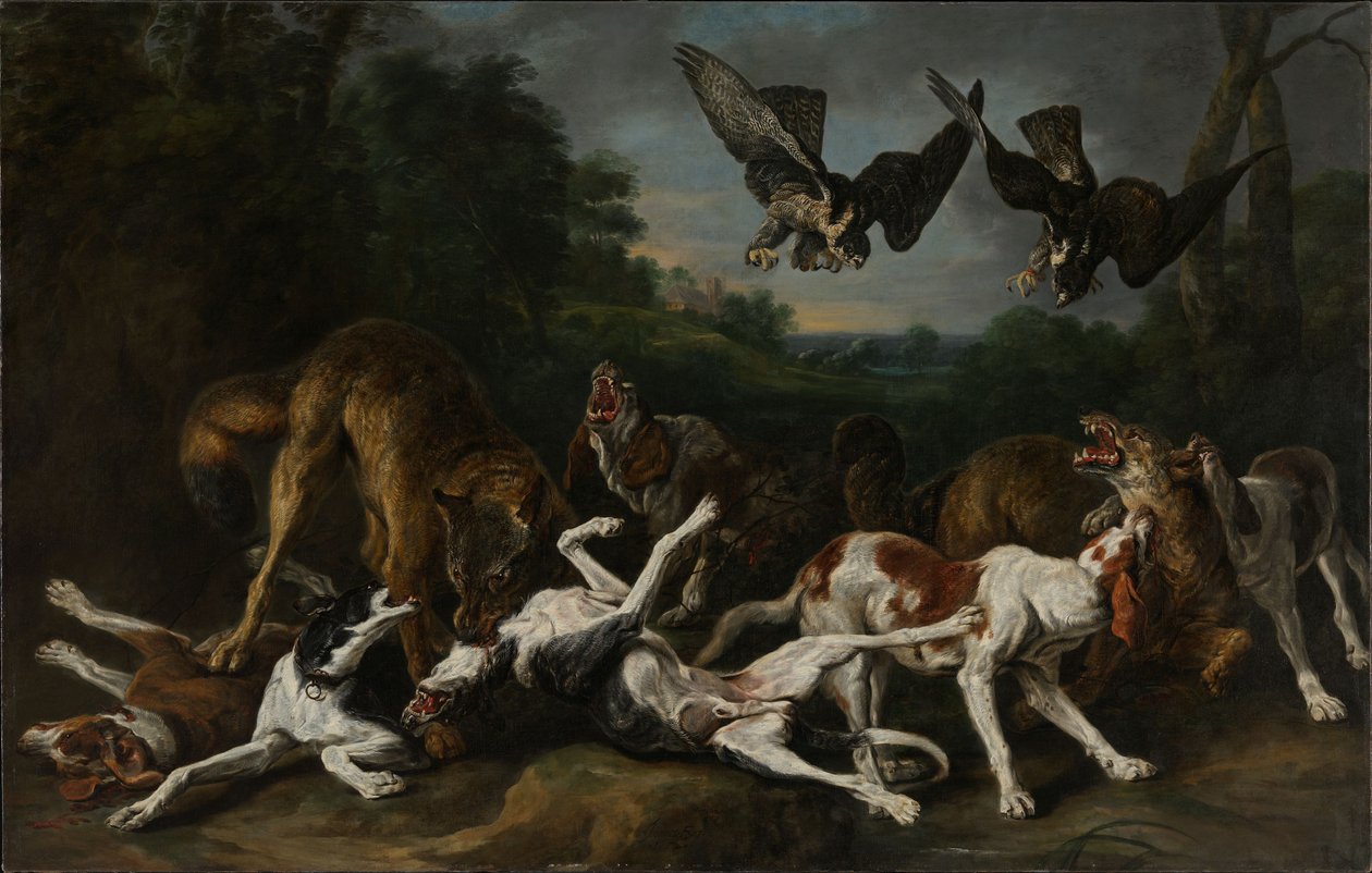 Luta entre cães e lobos de Jan Fyt