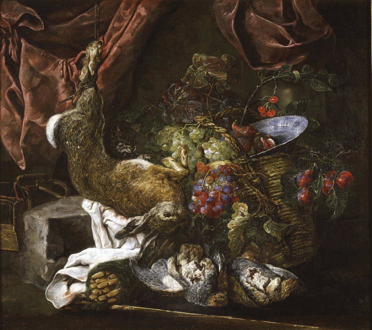 Ainda vida com caça e frutas, 1641-61 de Jan Fyt