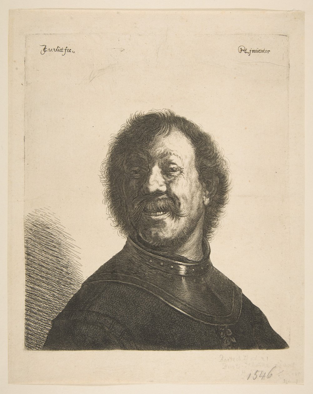 Homem rindo em um gorget, 1620-40. de Jan Georg van Vliet