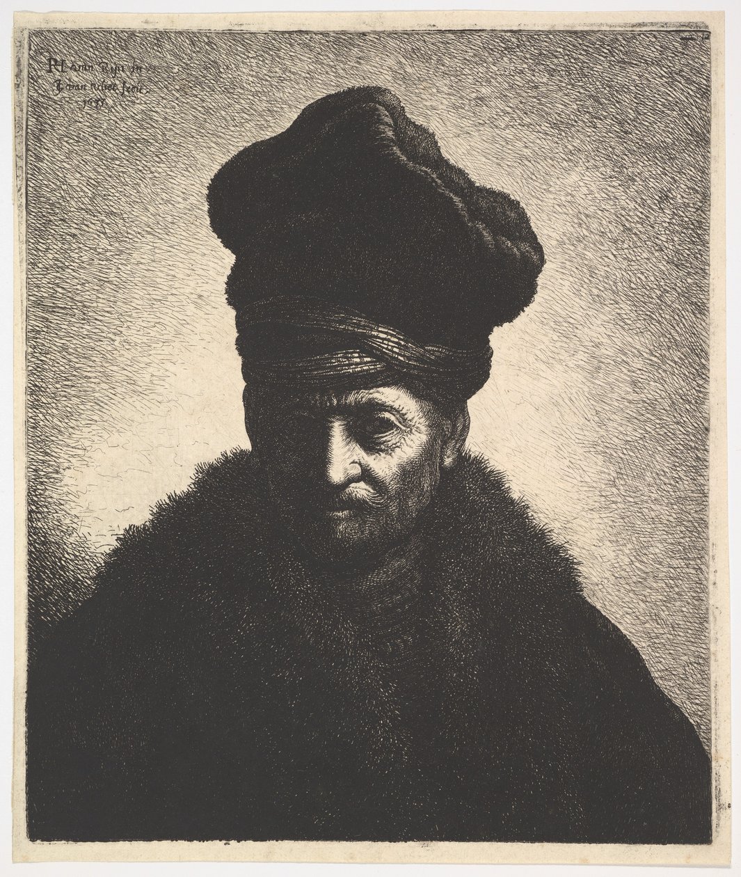 Retrato de um homem, depois de Rembrandt, 1633. de Jan Georg van Vliet