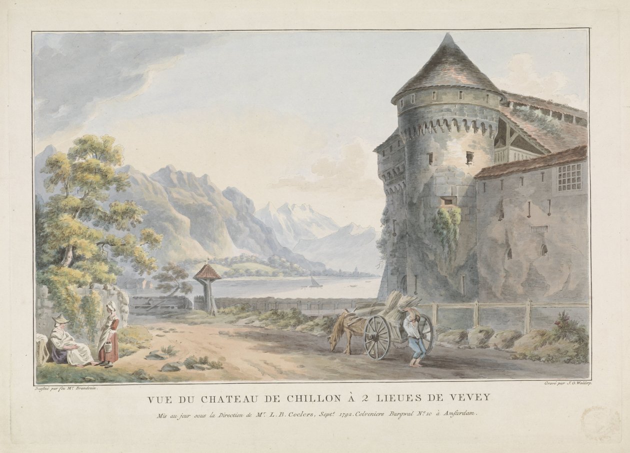 Vista do Chateau de Chillon
Vue du Chateau de Chillon à 2 lieues de Vevey (título sobre o objecto) de Jan Gerard Waldorp
