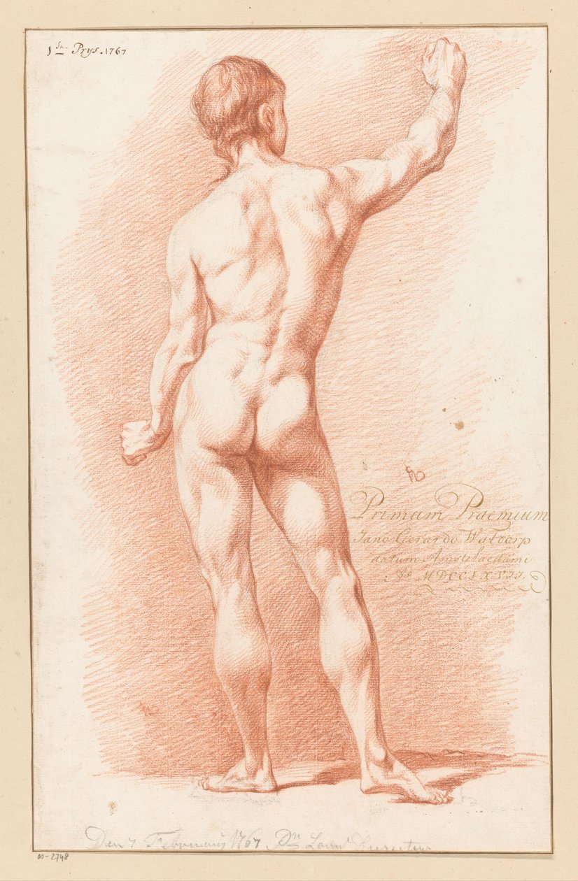 Nu masculino em pé, visto de costas (1º prêmio 1767) de Jan Gerard Waldorp