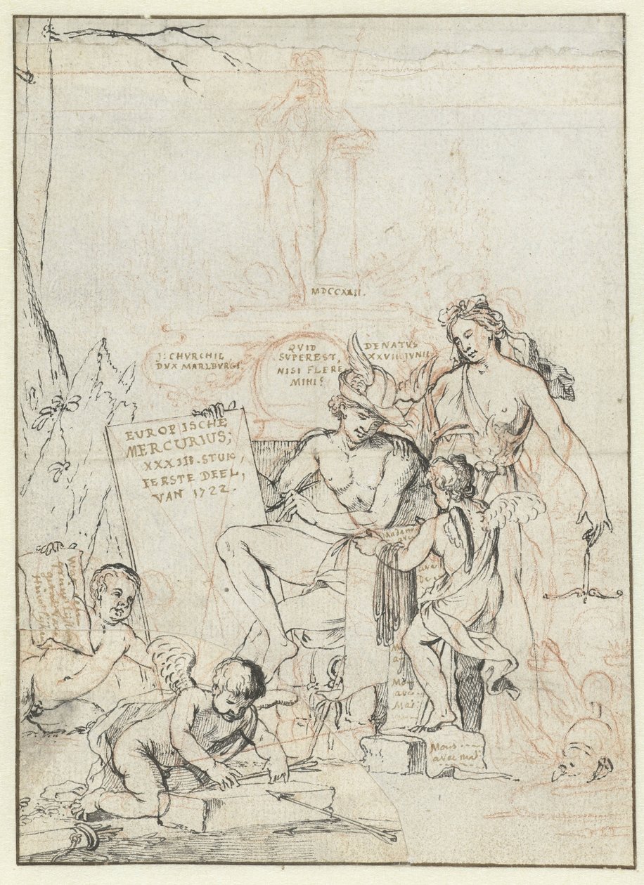 Desenho para página de título do Mercúrio Europeu de Jan Goeree