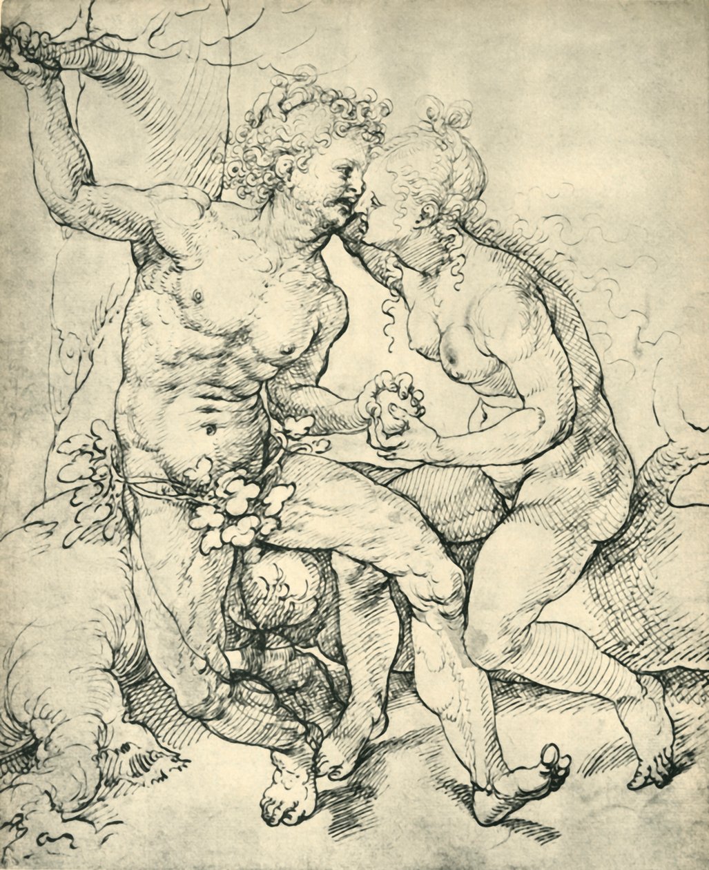 Adão e Eva, 1520-1525, 1943. de Jan Gossaert