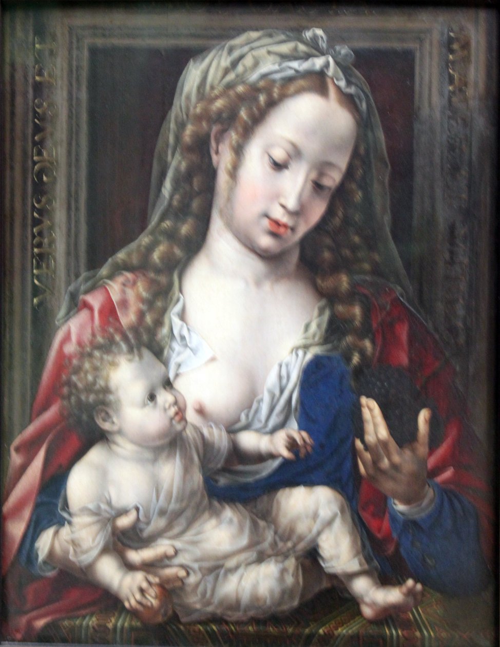 Alemão: Maria mit dem Kind Maria com o Menino Jesus de Jan Gossaert