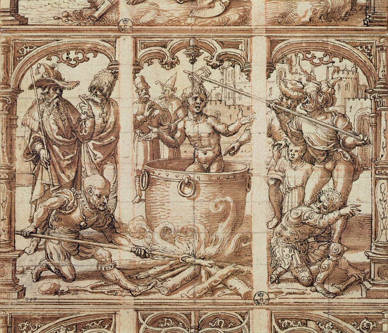 Martírio de São João Evangelista (lavar no papel) de Jan Gossaert