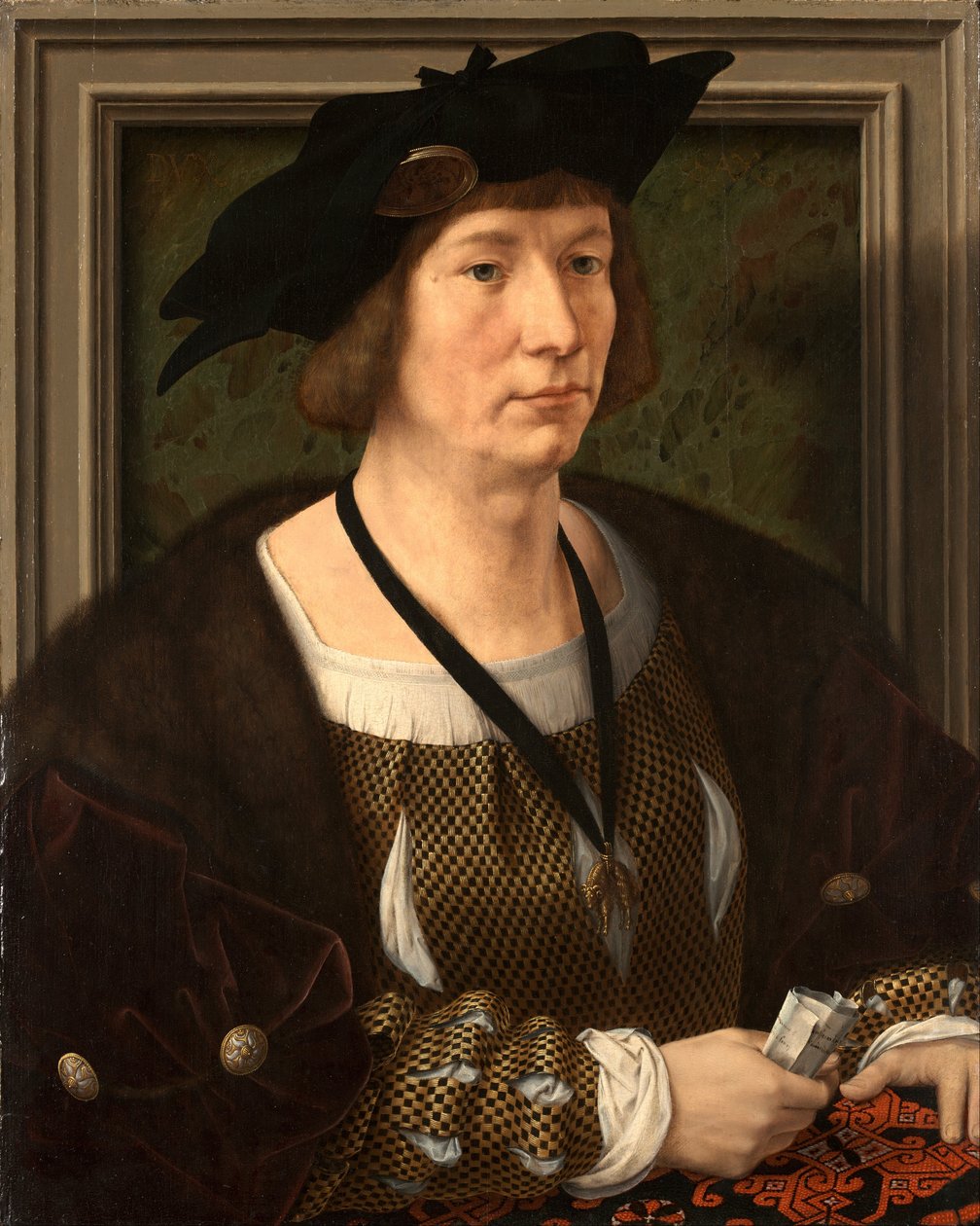 Retrato de Henrique III, Conde de Nassau-Breda  de Jan Gossaert