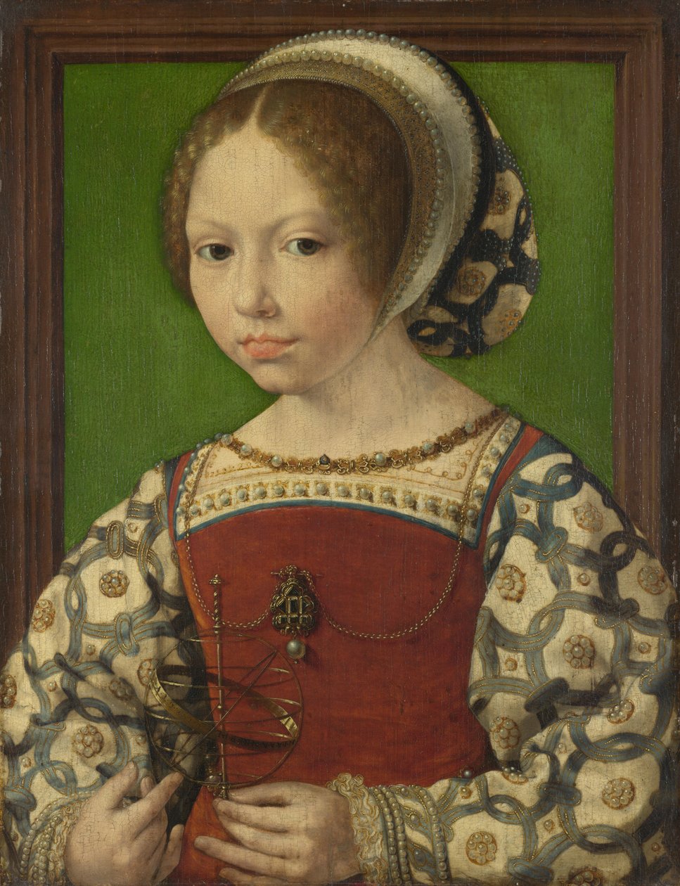 Retrato da princesa Dorothea da Dinamarca 1520-1580, ca 1530 de Jan Gossaert
