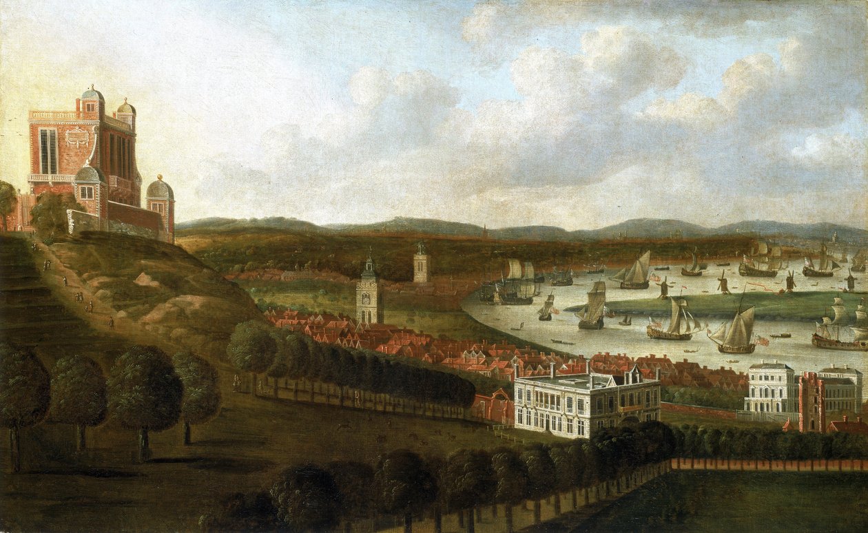 Vista panorâmica da Casa da Rainha e do Observatório Real de Greenwich de Jan Griffier