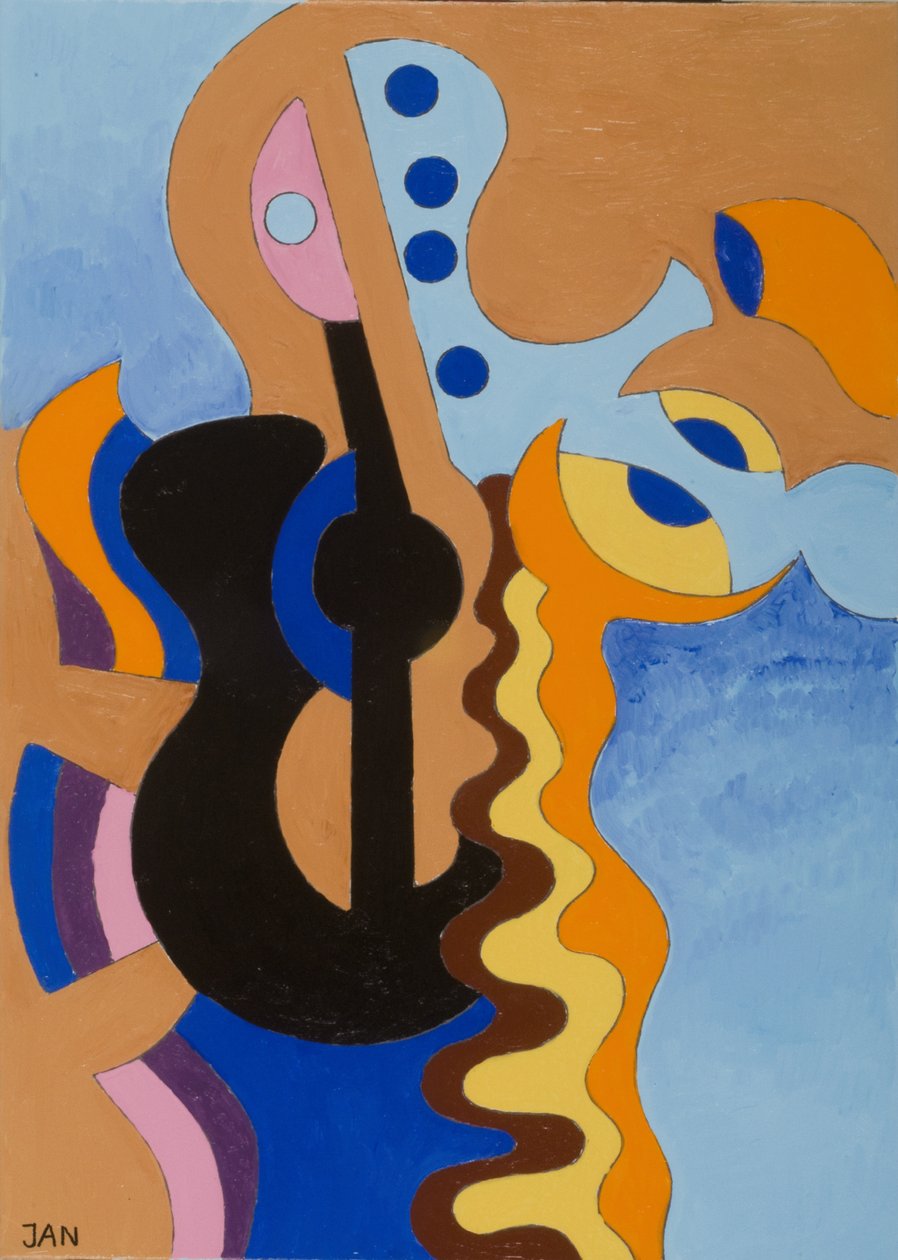 Guitarra Negra, 2009 (óleo sobre tela) de Jan Groneberg
