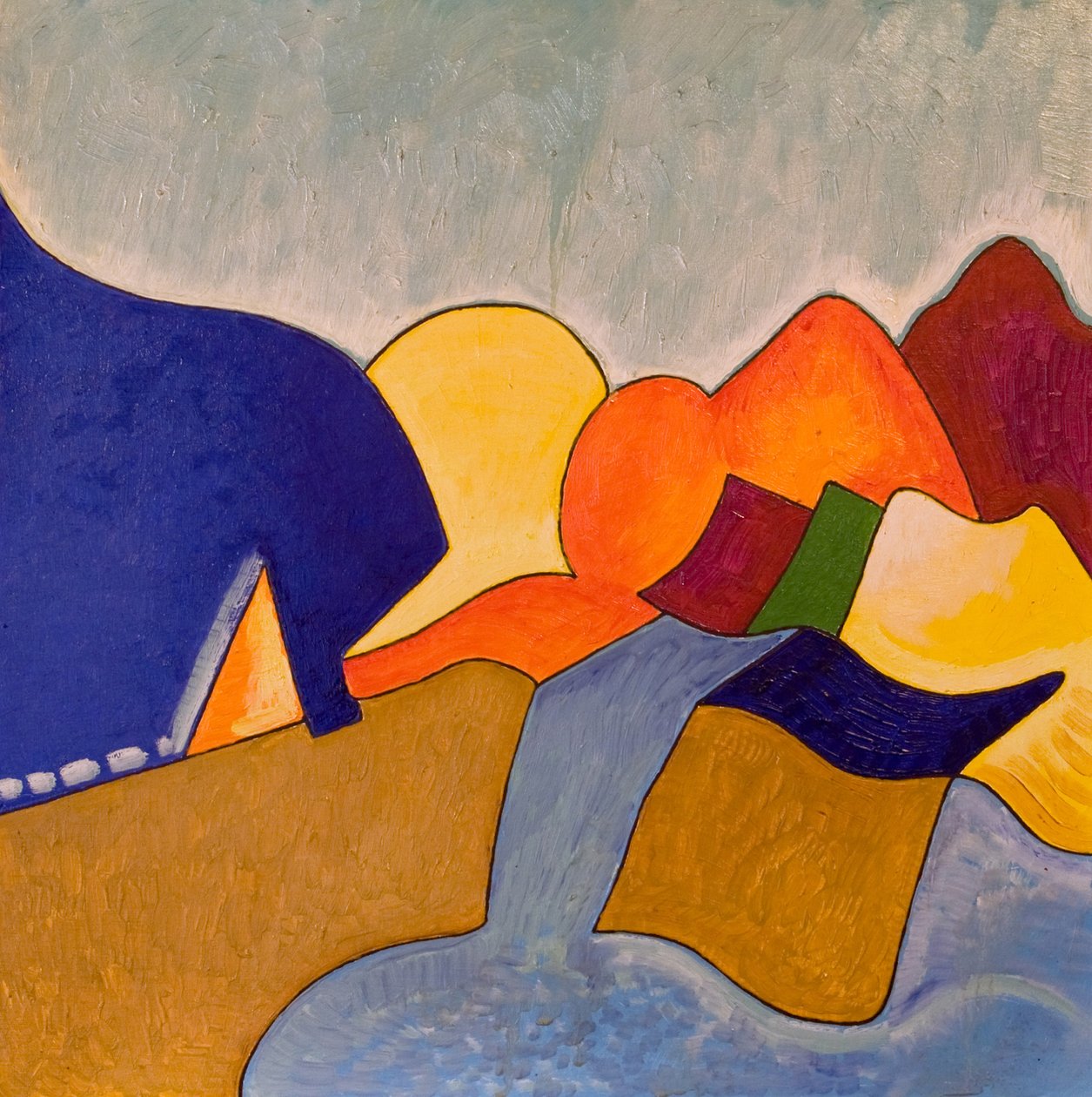 No meu sonho, Monemvasia se apresenta assim, 2006 (óleo sobre madeira) de Jan Groneberg