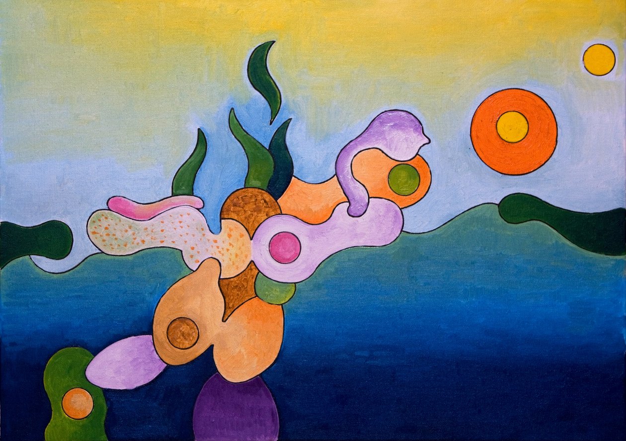 Organismos decidindo abandonar o Oceano, 2007 (óleo sobre tela) de Jan Groneberg