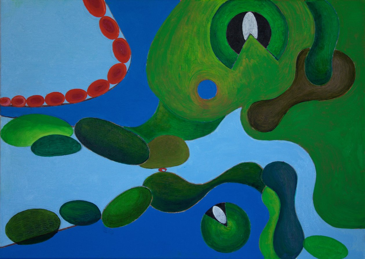 Red Beads, 2009 (óleo sobre tela) de Jan Groneberg