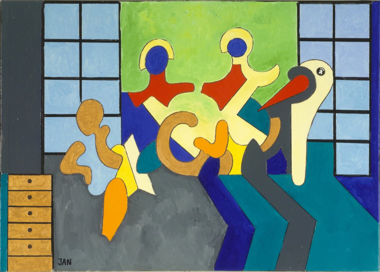 A cegonha é a testemunha, 2009 (óleo sobre tela) de Jan Groneberg