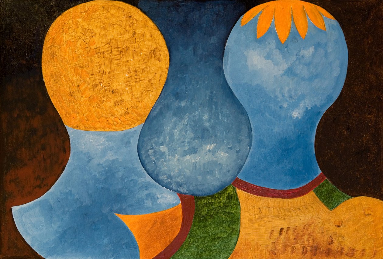 Dois gêmeos, mas apenas um Orange Crown, 2005 (óleo sobre madeira) de Jan Groneberg