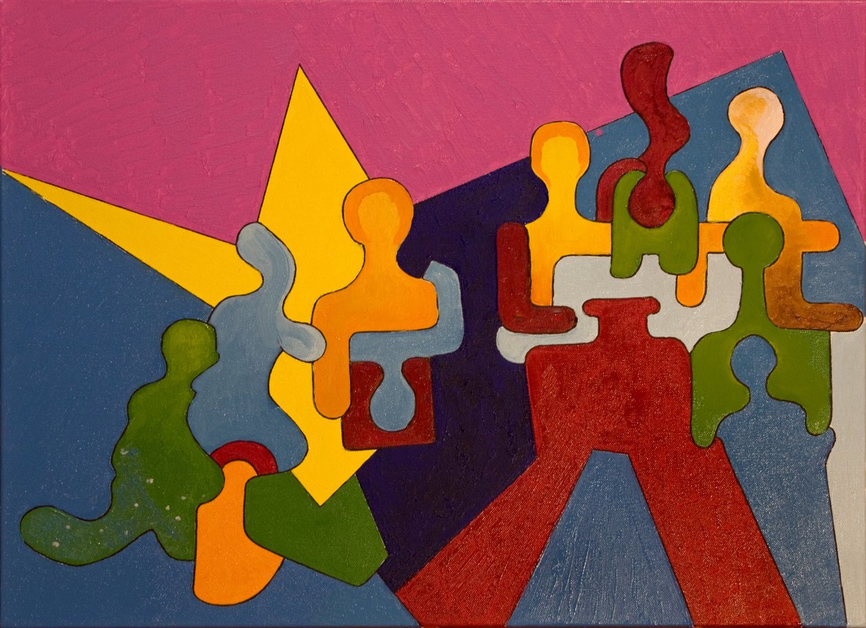 Duas famílias ricas em conflito, 2007 (óleo sobre tela) de Jan Groneberg