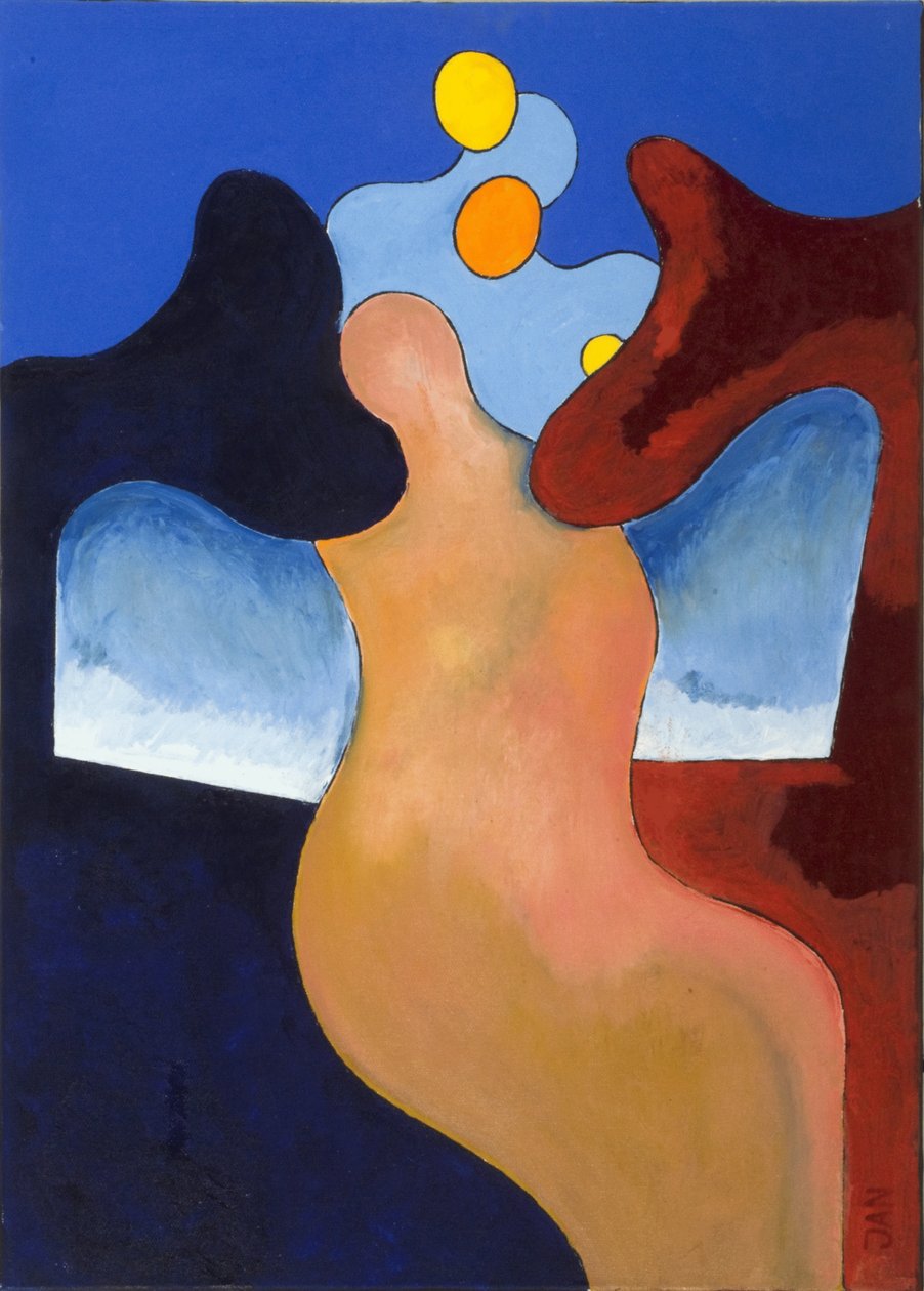 Mulher com uma de suas asas ferida, 2009 (óleo sobre tela) de Jan Groneberg