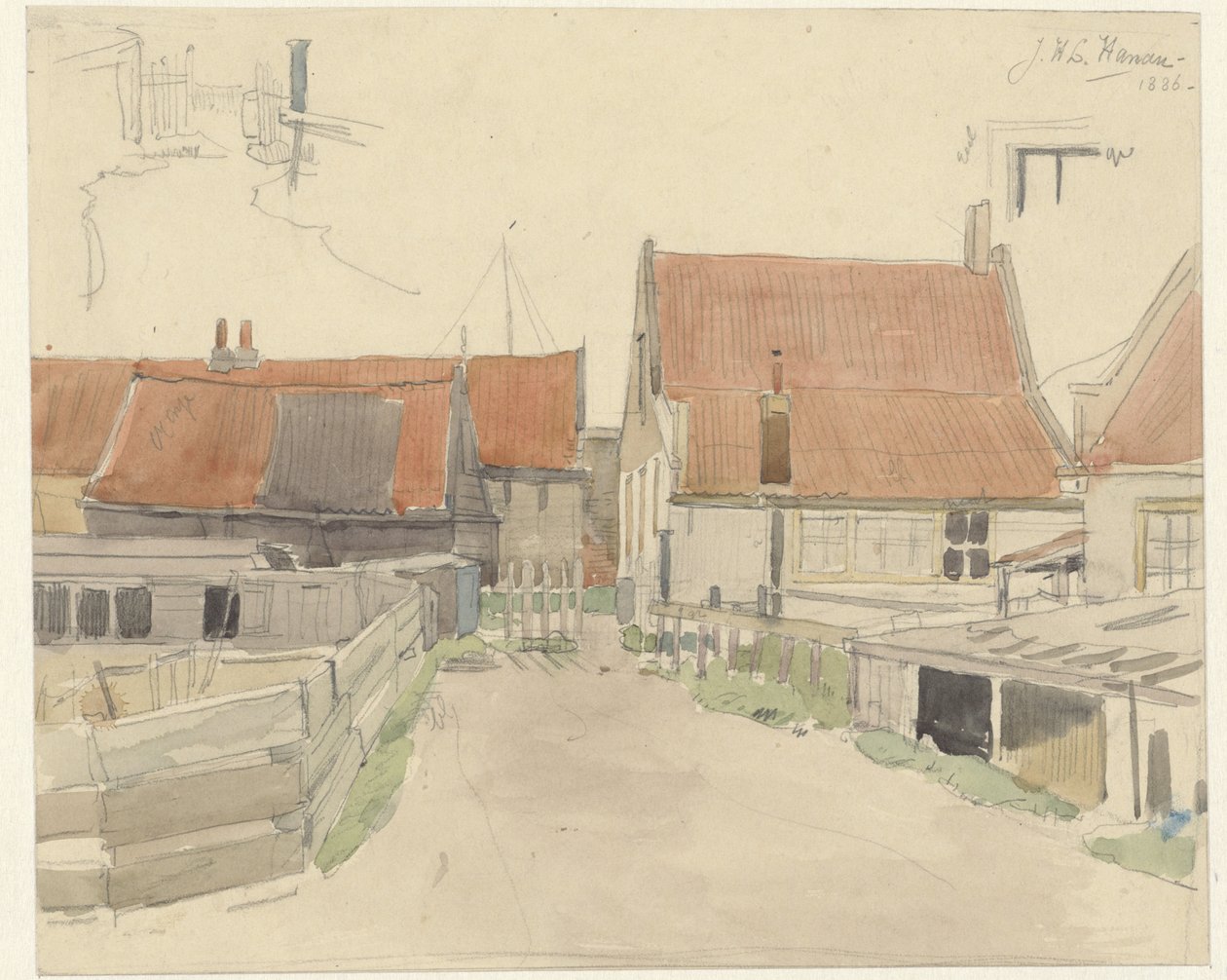 Casas em Vinkenbuurt, Amsterdã de Jan H.L. Hanau