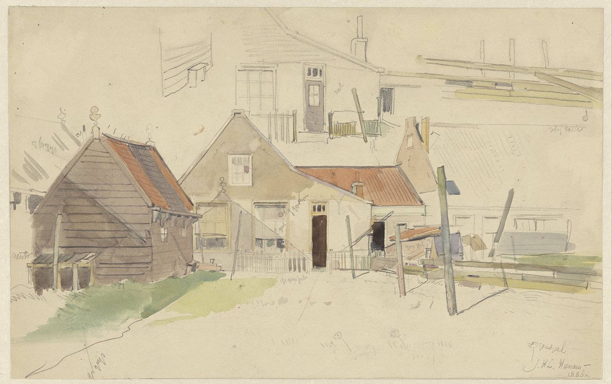 Estudos de casas no Vinkenbuurt, Amsterdã de Jan H.L. Hanau