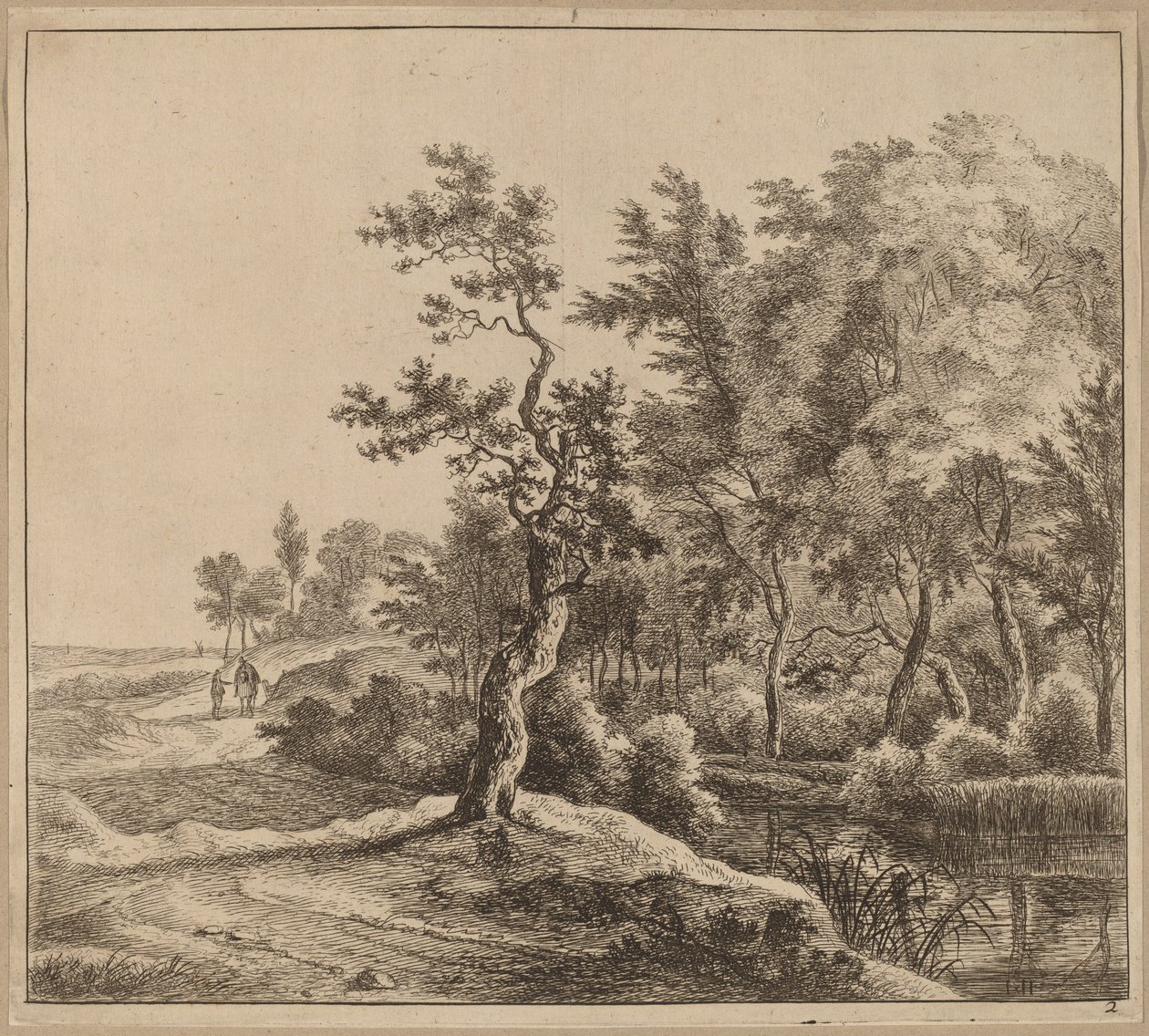 Paisagem com uma estrada sinuosa de Jan Hackaert