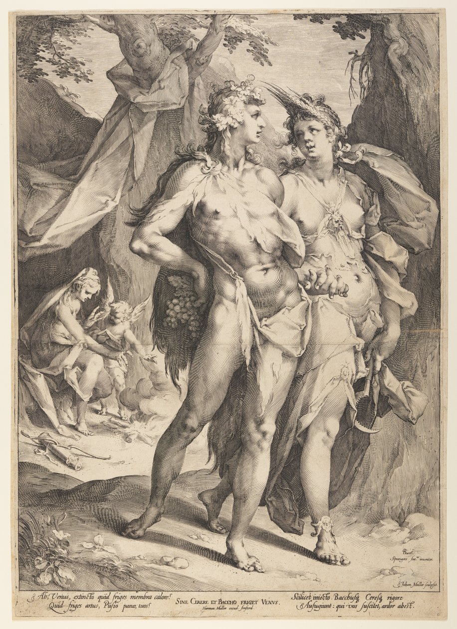 Baco e Ceres deixando Vénus (Sine Cerere et Baccho Friget Venus) de Jan Harmensz. Muller