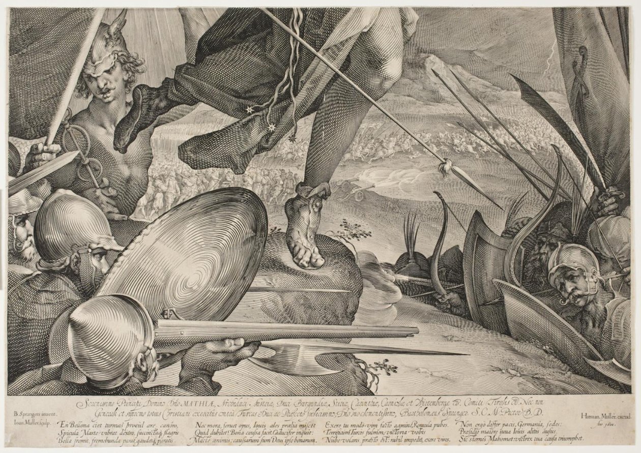 Bellona ajudando o exército do imperador em uma vitória sobre os turcos de Jan Harmensz. Muller