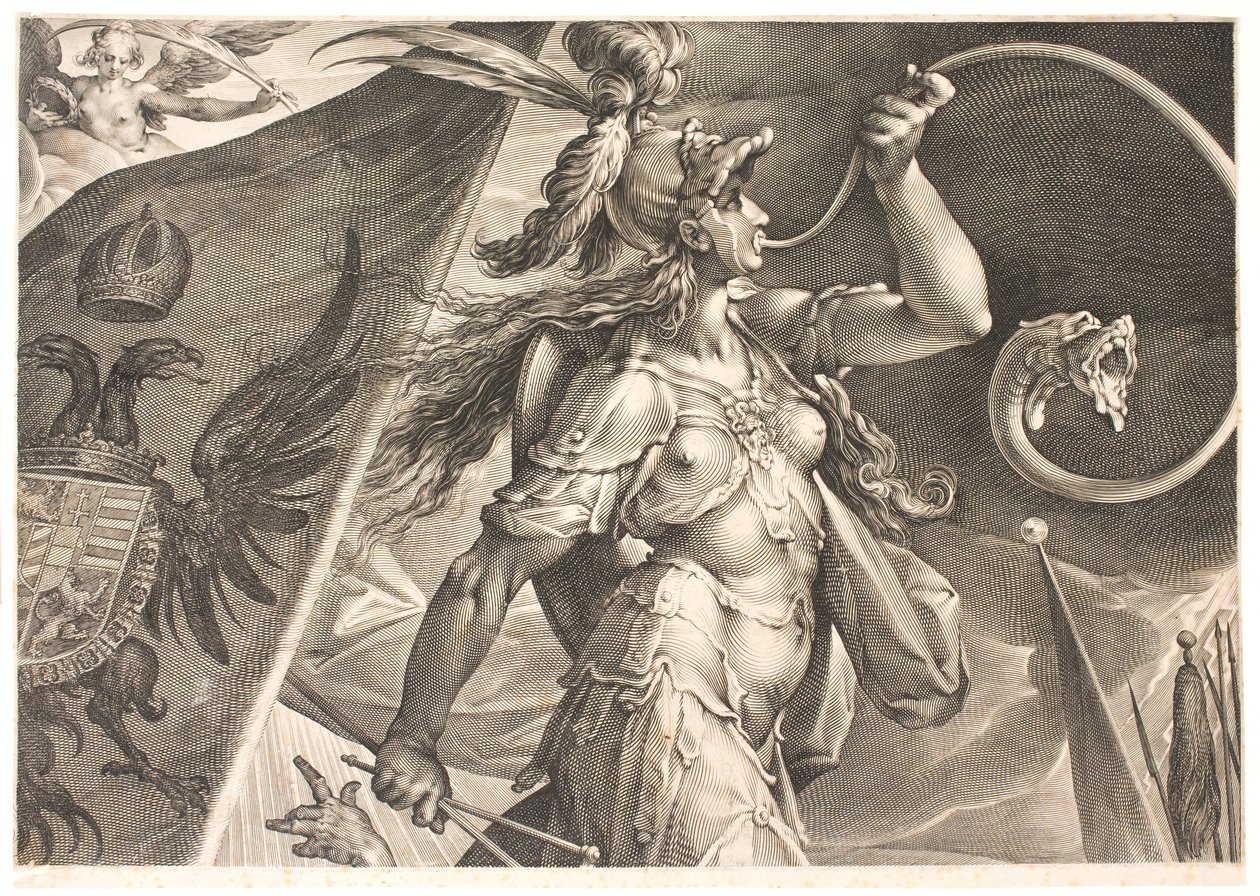 Bellona ajudando o exército do imperador em uma vitória sobre os turcos de Jan Harmensz. Muller