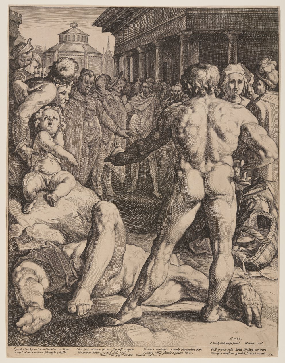 Combate entre Ulisses e Irus de Jan Harmensz. Muller