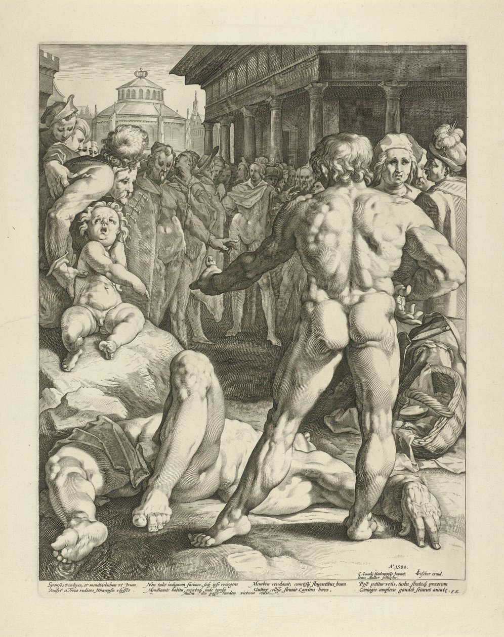 Batalha entre Ulisses e Irus de Jan Harmensz. Muller