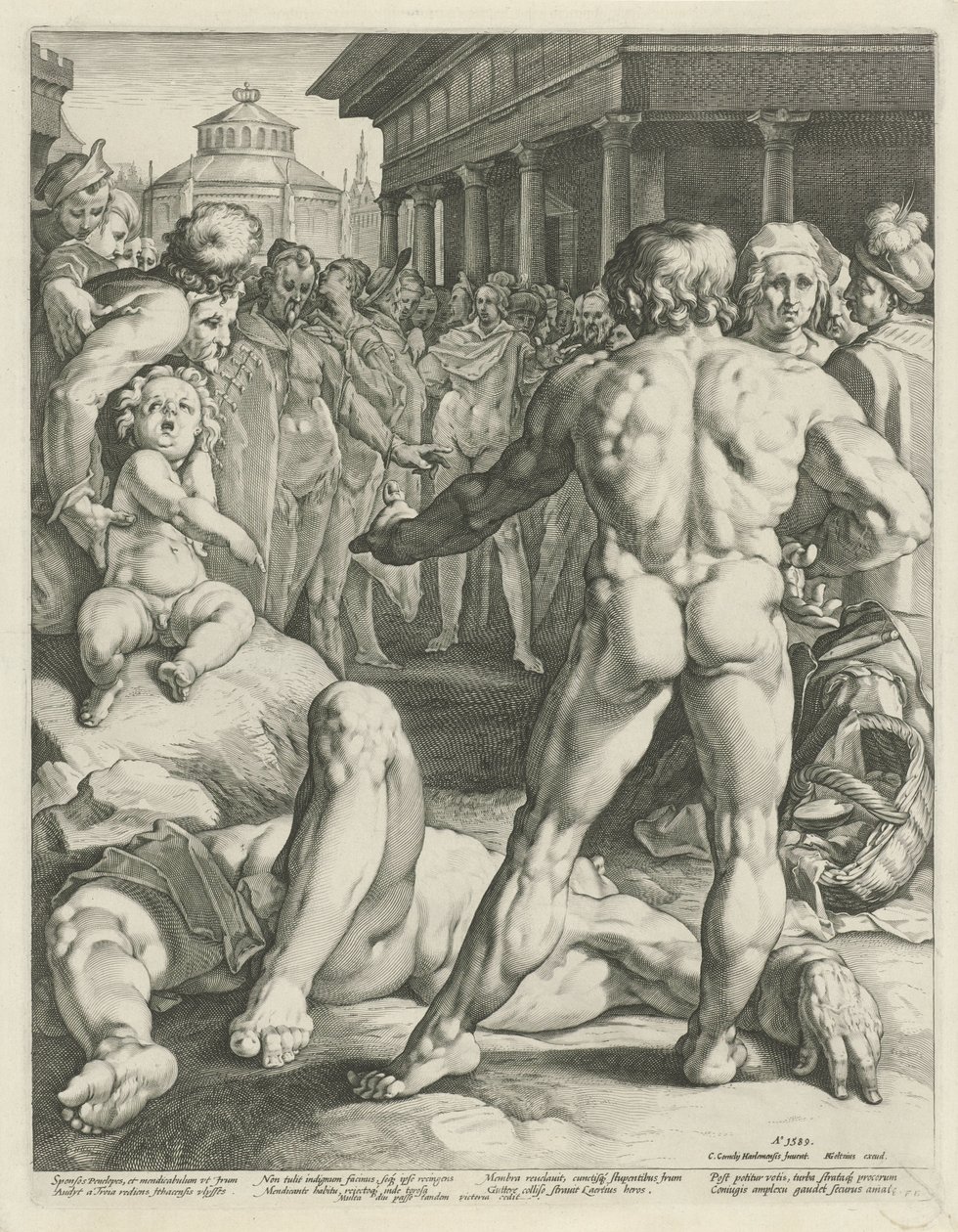 Batalha entre Ulisses e Irus de Jan Harmensz. Muller