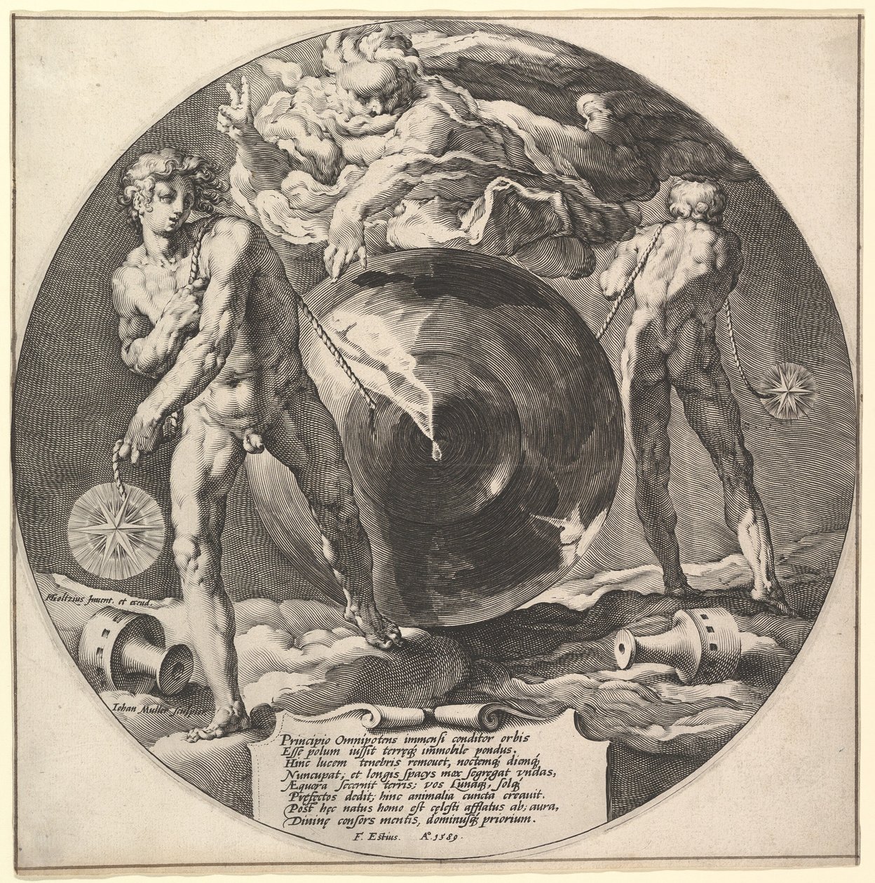 Deus criando o céu e a terra, de A Criação do Mundo de Jan Harmensz Muller
