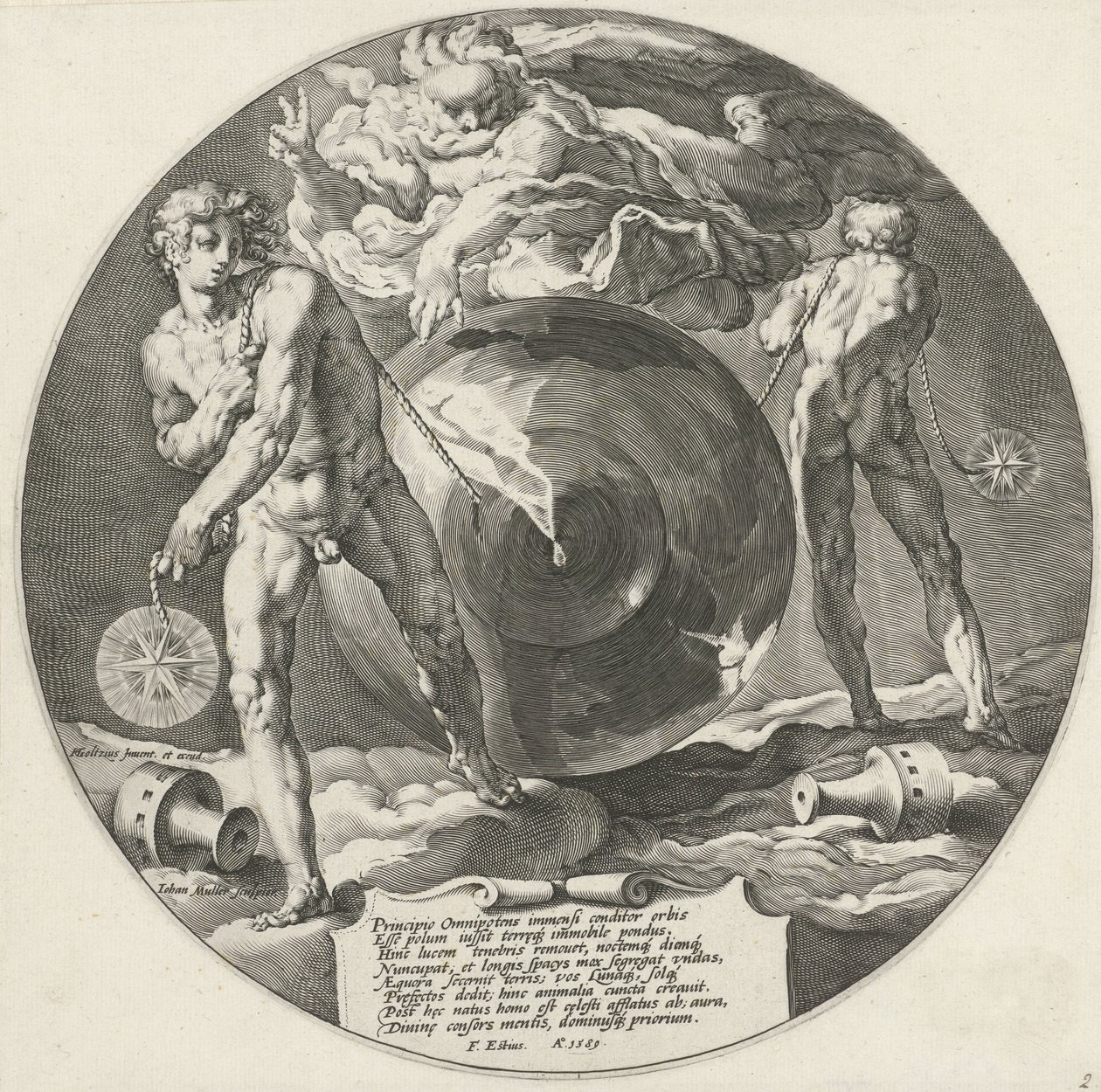 O Espírito de Deus paira sobre a água Criação do Mundo (título da série) de Jan Harmensz. Muller
