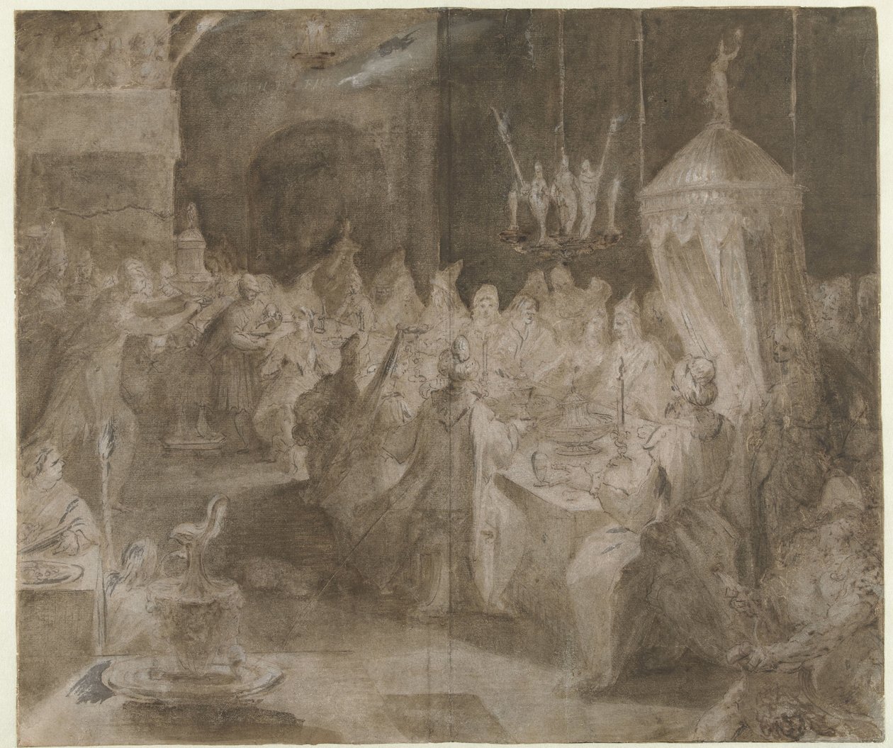 A refeição convidada da Belshazzar de Jan Harmensz. Muller