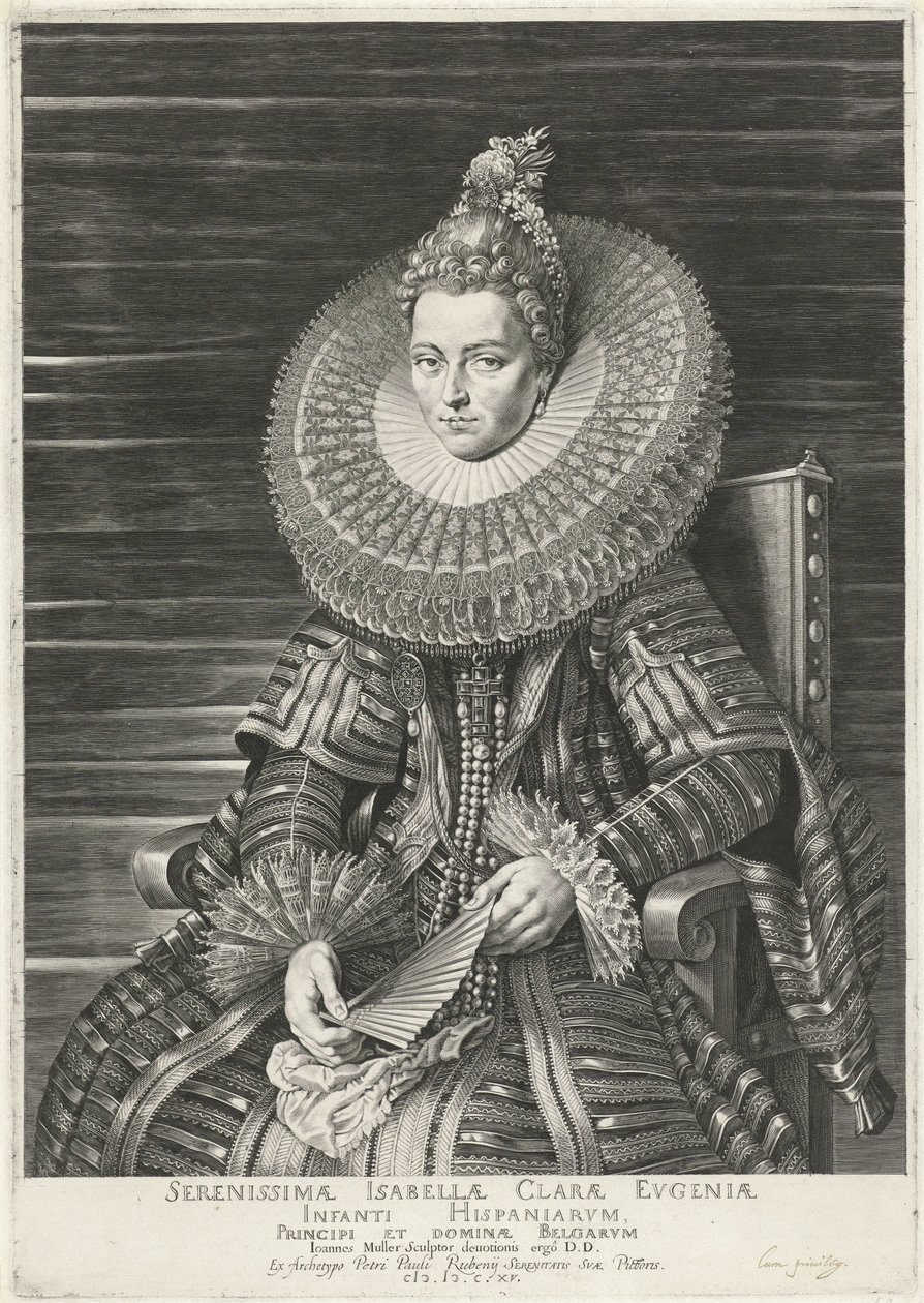 Retrato de Isabella Clara Eugenia, infanta de Espanha de Jan Harmensz. Muller
