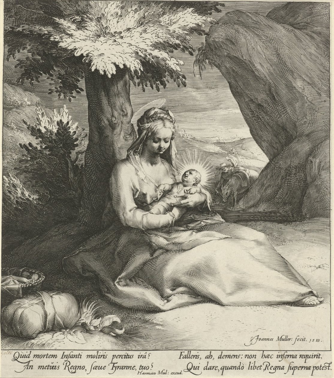 Descansar no voo para o Egipto de Jan Harmensz. Muller