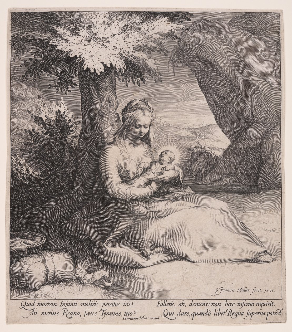 Descanso no voo para o Egito de Jan Harmensz. Muller