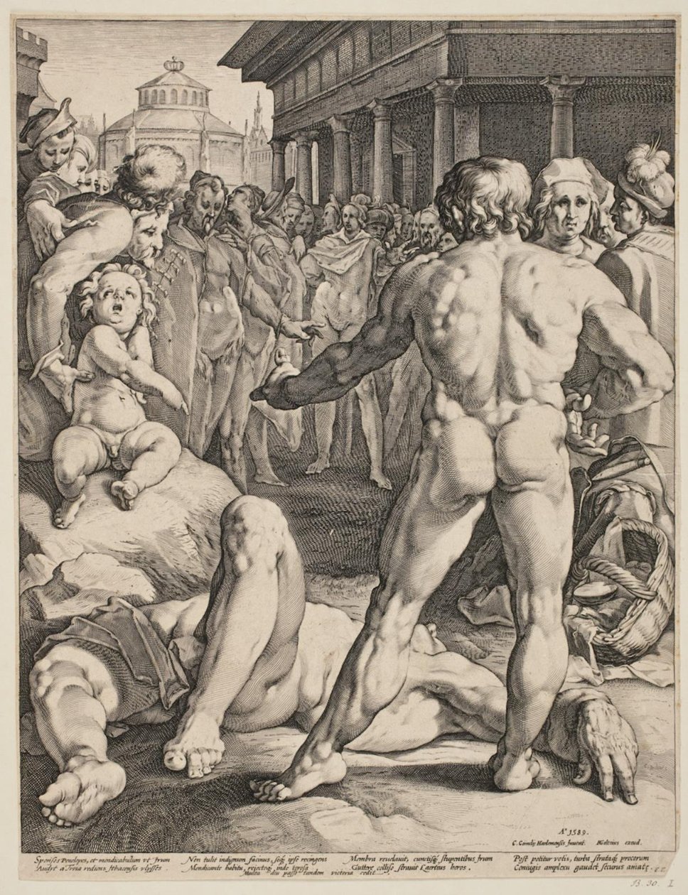 A luta entre Ulisses e Irus de Jan Harmensz. Muller