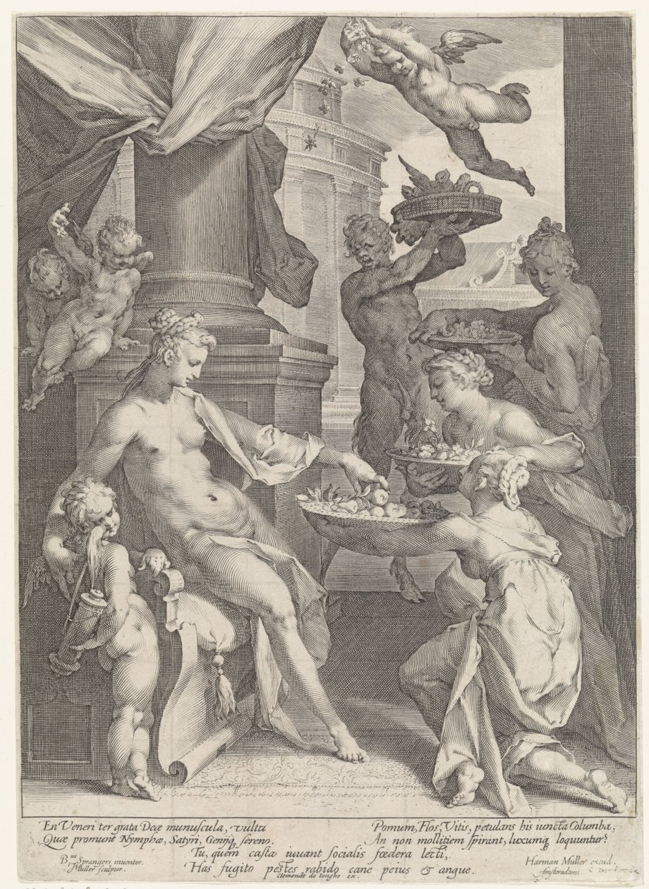 Vénus Honrada por Ninfas e um Faun de Jan Harmensz. Muller