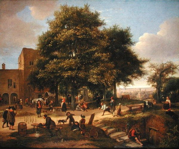 Um Country Inn com Skittle Players de Jan Havicksz. Steen