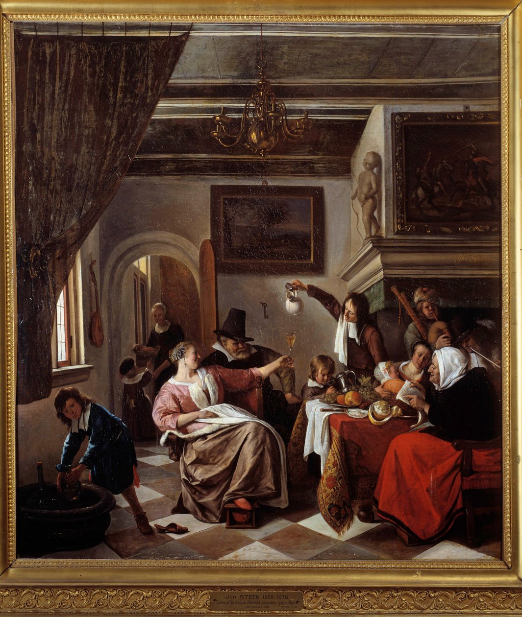 Como os velhos cantam, os pequenos tweet Painting by Jan Steen (1626-1679) 1663 Sun. 0,94x0,81 m Montpellier, Musee Fabre de Jan Havicksz. Steen